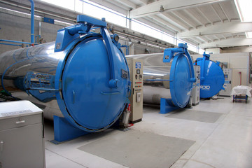 autoclaves in a factory