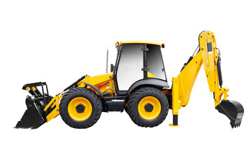 bulldozer isolated on white
