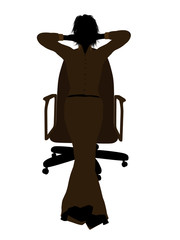 Female Executive Sitting On An Office Chair Illustration Silhouette