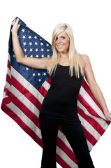 Woman Wrapped in a Flag