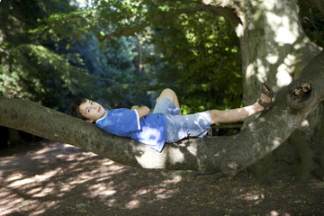 climbing on tree