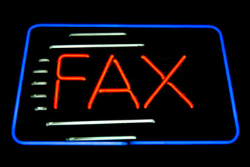 FAX neon sign