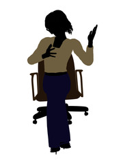 Female Executive Sitting On An Office Chair Illustration Silhouette
