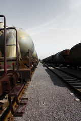 Naklejka premium Railway and wagons