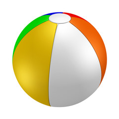 A render of an isolated colorful beach ball