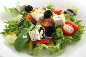 vegetable salad with sheep cheese