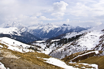 Plakat Dolomite mountains, Sella pass