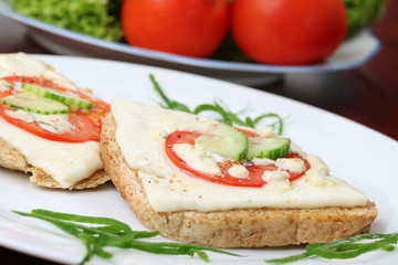 Grilled cheese and tomato sandwiches