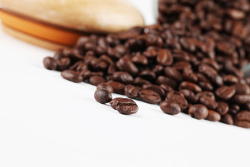 Spilled coffee beans