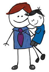 Father and little boy.