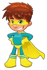 Foto op Plexiglas Superhelden Jonge superheld. Vectorkarakter, geïsoleerd object