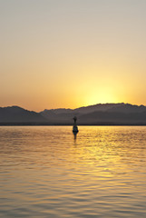 Sunset over the Sinai desert, seen from the sea.