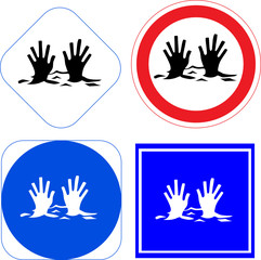 seeking rescue signs vector