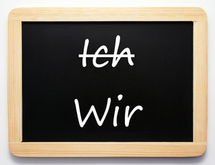 Obraz premium Ich / Wir - Konzept Tafel