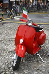 Red moped