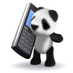 3d Panda has a mobile phone © Steve Young