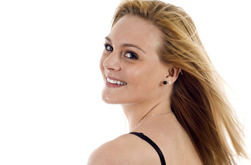 Obraz premium Studio Closeup Portrait of Woman
