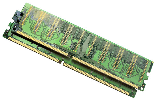 boards of RAM memory  isolated on a white background
