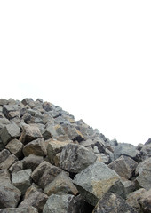 large stack mountain of cobble stone