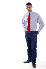 African American /  Hispanic Mixed Business Man  - Full Length