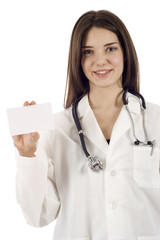 Medical Doctor Holding a Blank Card