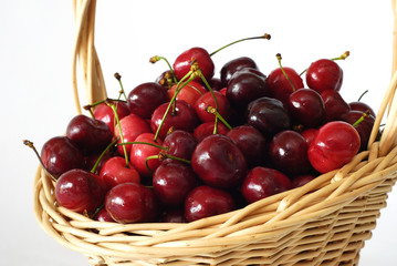 basket with cherries