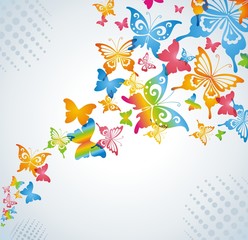 Colorful background with butterfly.