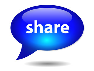 SHARE speech bubble icon (web button forum opinion internet go)