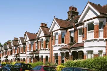 Row of Typical English Terraced Houses at London. © fazon