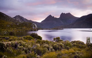 Zelfklevend Fotobehang Dove Lake, Cradle Mountain in Tasmanië, Australië © THP Creative