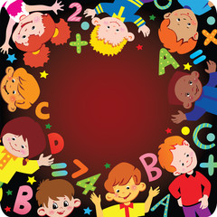 School childhood. Place for your text. Vector art-illustration.