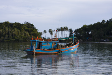 Fototapeta na wymiar Boat in sea .Thailand .