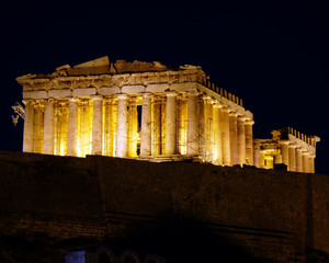 Obraz premium Athens Acropolis Parthenon by night