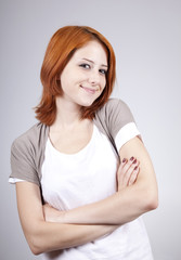 Fototapeta premium Young Businesswomen in white with