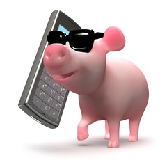 3d Piglet on the phone © Steve Young