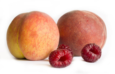 Peaches and raspberries