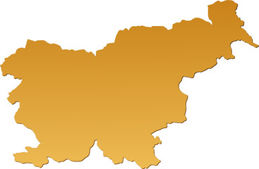 Carte de la Slovénie marron (détouré)