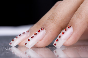 fingers with original design manicure