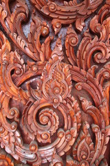 art carving on door of Wat Nong Bon, Kosumphisai, Mahasarakam