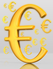 Golden Euro symbols