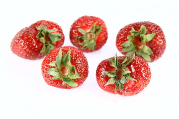 Strawberries on white background
