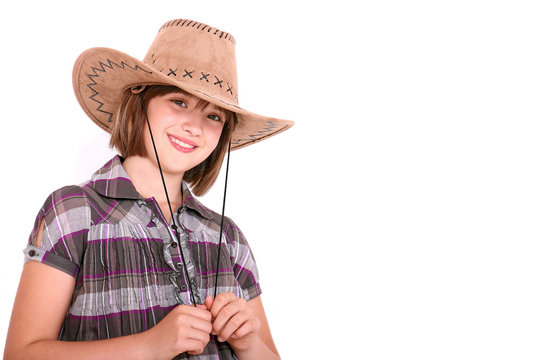 Mädchen mit Cowboyhut