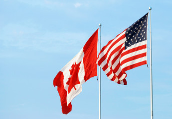 canadian usa flag - 23642913