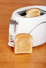 top view toaster with toast