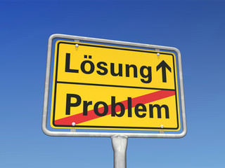 Problem-Lösung-Schild