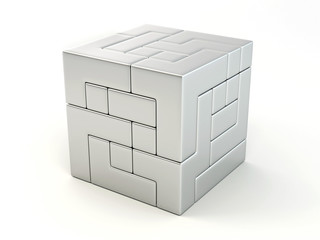 A cube built from blocks. Puzzle