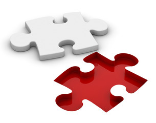 Piesa de Puzzle blanco