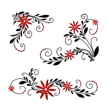 Floral background with angle elements