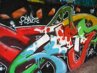 Photo sur Aluminium Graffiti mur avec des graffitis