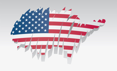 mappa bandiera Stati Uniti